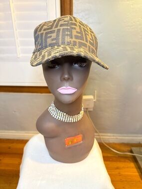 Beige/Brown FF Logo Baseball Cap